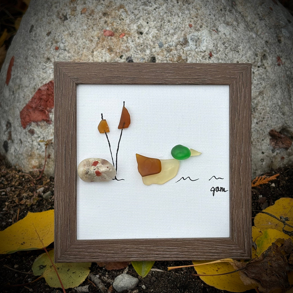BEACH GLASS DUCK ART