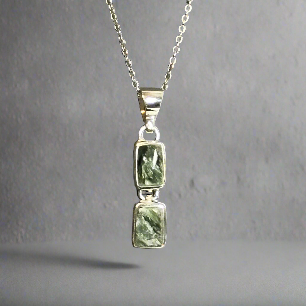Seraphinite Two Piece Dangle Pendant