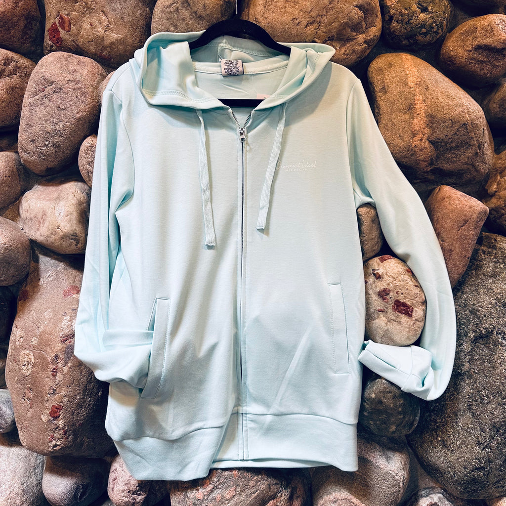 MODAL SPANDEX ZIPPERED HOODIE