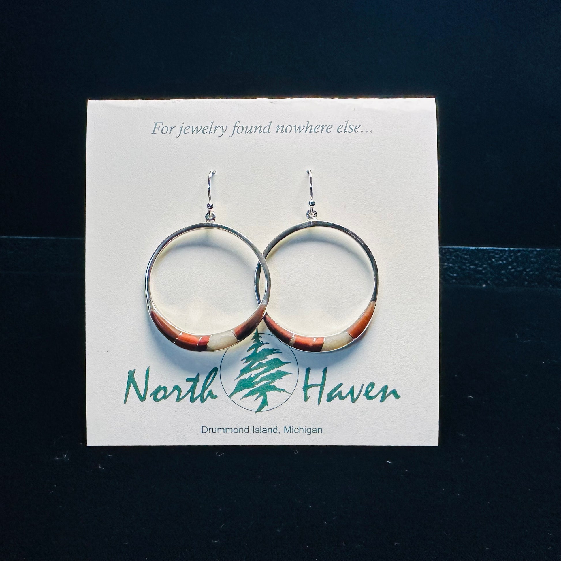 Hoop Inlay Puddingstone Earrings