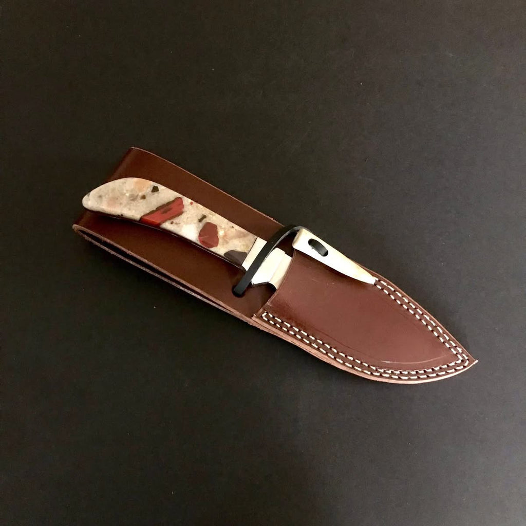 Satin Yellow Horse Knife