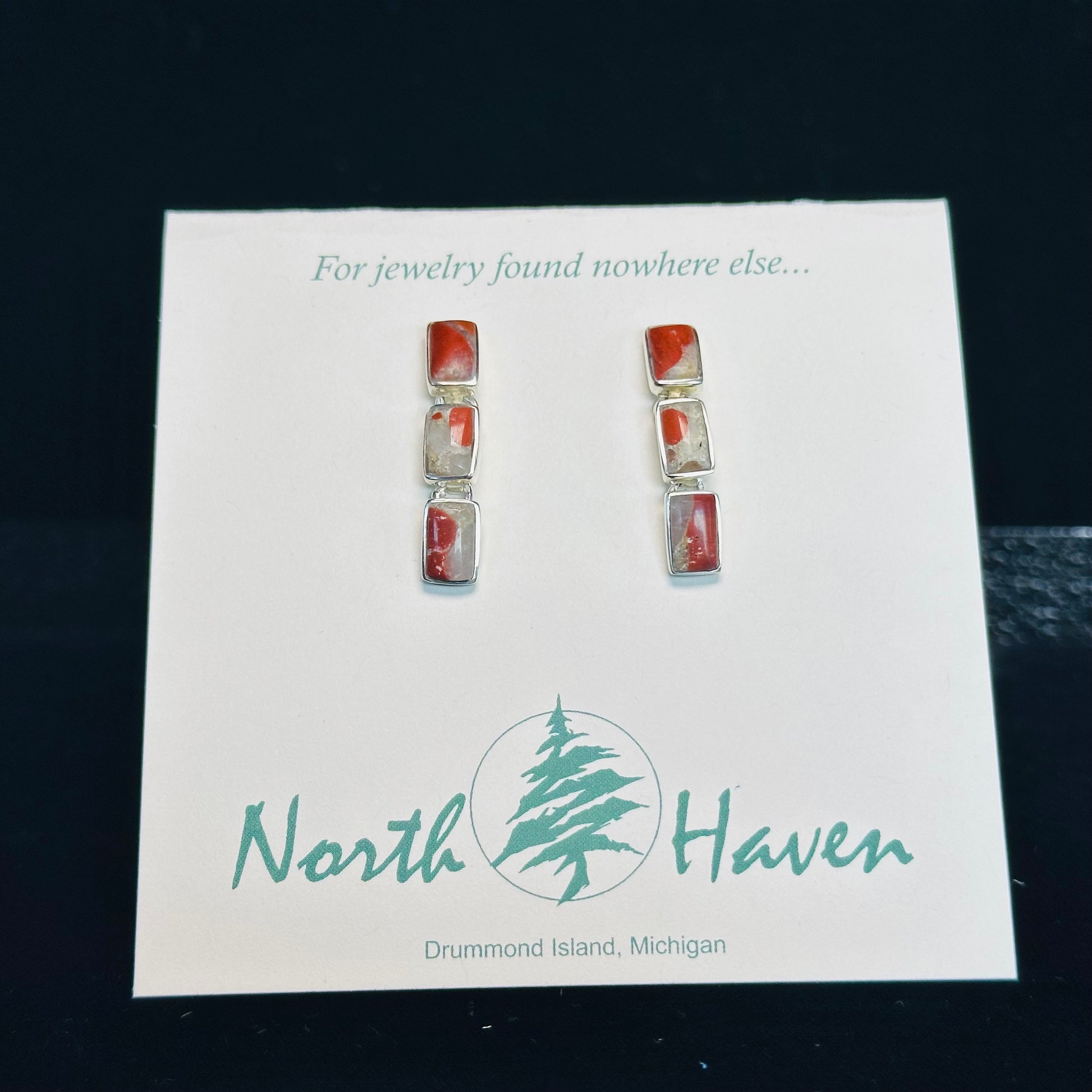 Three Piece Puddingstone Earrings