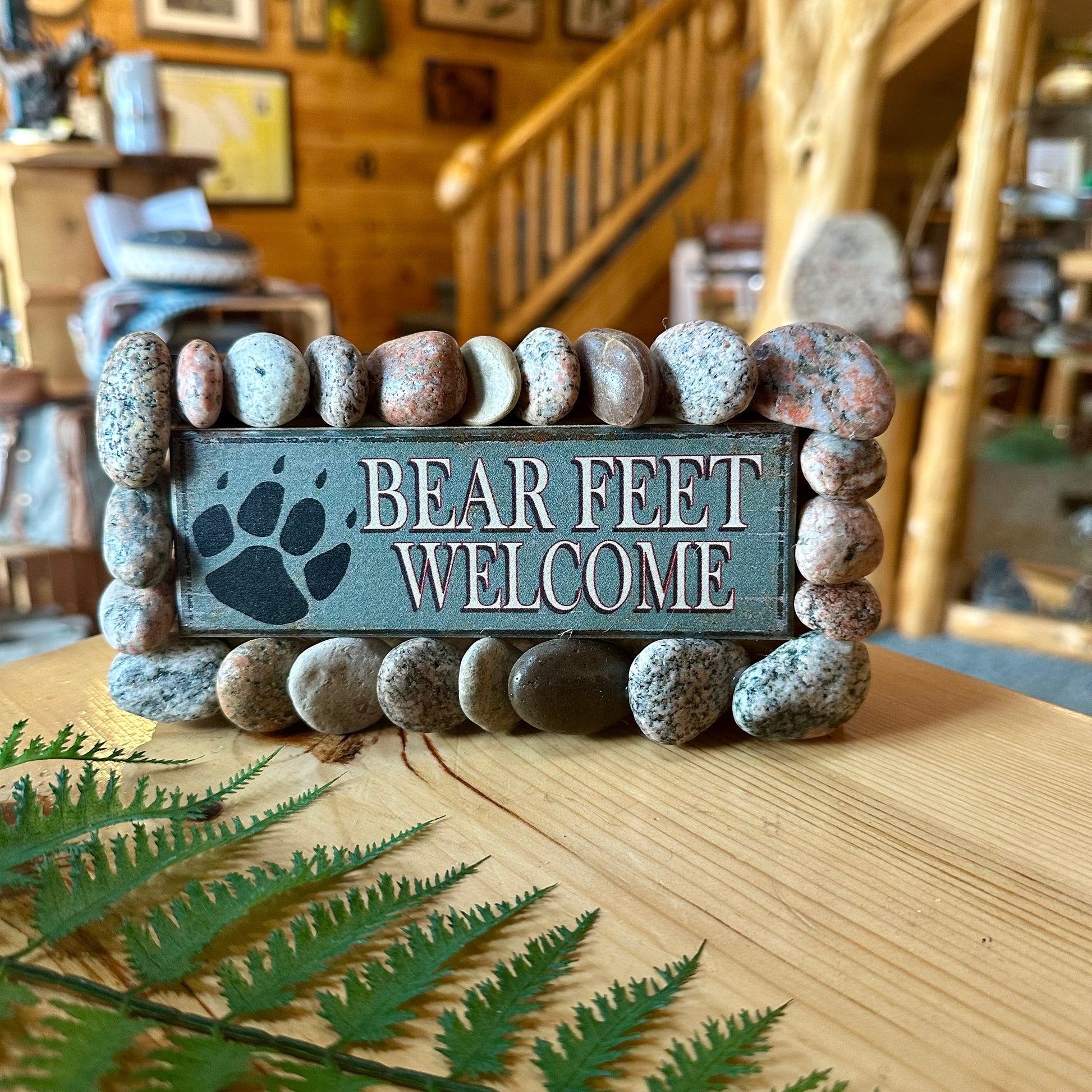 BEAR FEET WELCOME SIGN 3.5”x7.5”