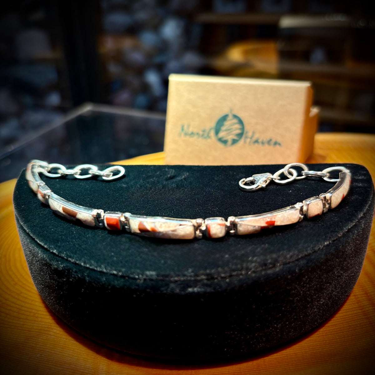 Puddingstone Slim Inlay Bracelet